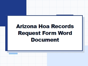 Arizona Hoa Records Request Form Word Document